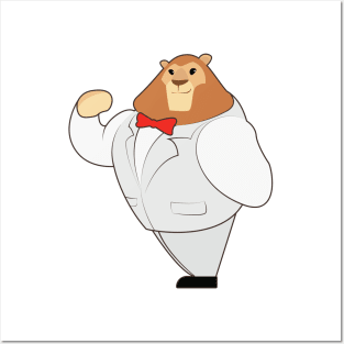 Lion in Suit with Bow tie Posters and Art